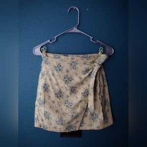 Anthropologie Maison D' Amelie Floral Wrap Mini Skirt